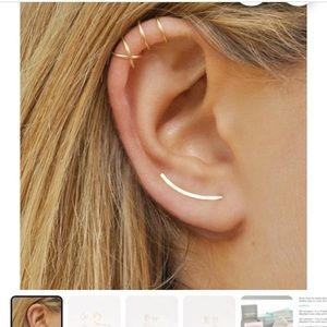 Benittamoko fake ear cuffs and cartilage cuffs in gold